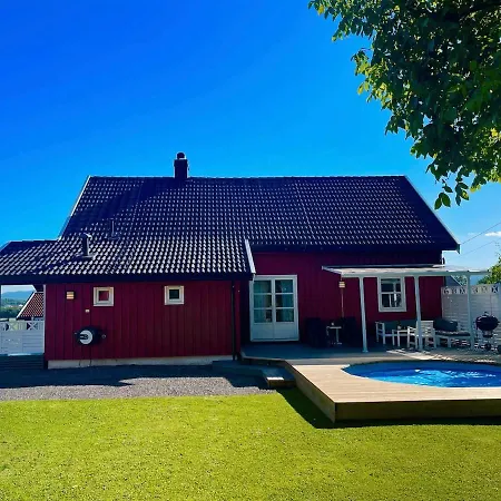Family With Pool, Trampoline, And Large Garden Holmestrand